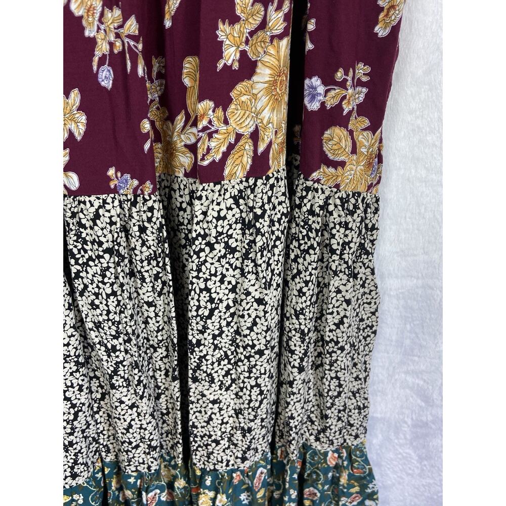Natural Life Long Skirt Multiple Tiered Prints Women’s XL Elastic Waist - Picture 5 of 11